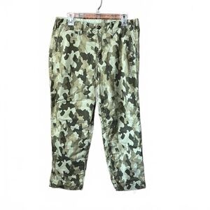 GAP Camouflage Straight High Rise Cargo Chino Camo Print Pants Size 12